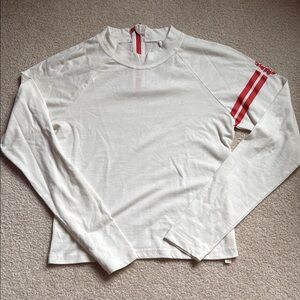 FP Movement White Long Sleeve Top with Red Stripes - never worn